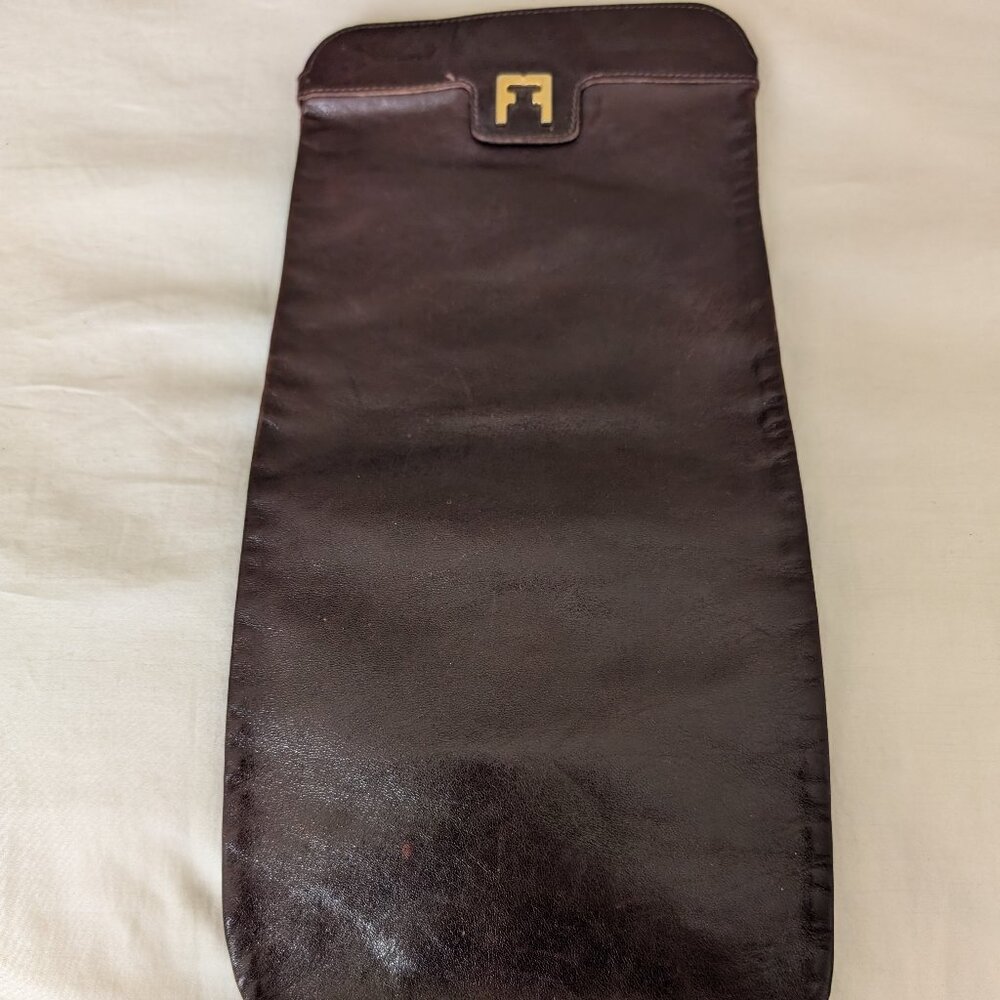 Ferragamo brown clutch handbag